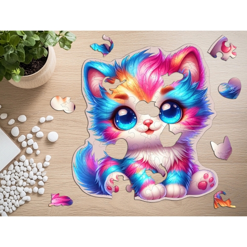 Puzzle Drewniane Kotek 59 elementów